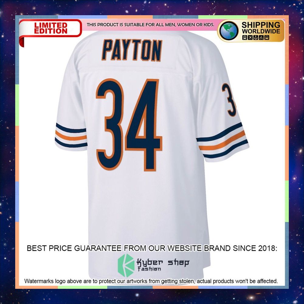 Walter Payton Chicago Bears Mitchell & Ness Legacy Replica White Football Jersey 6 Walter Payton Chicago Bears Mitchell & Ness Legacy Replica White Football Jersey word2