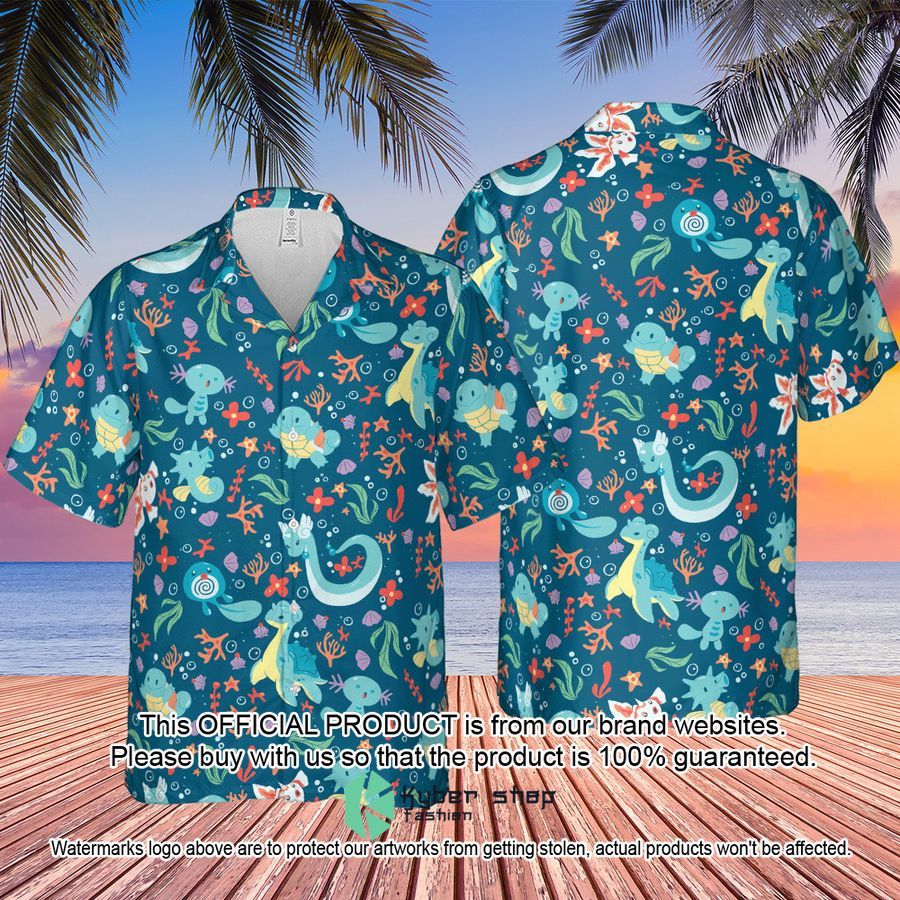 Water Pokemon Pattern Hawaiian Shirt 4 Water Pokemon Pattern Hawaiian Shirt word1