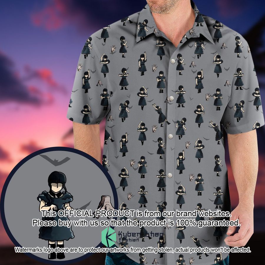 Wednesday Dance Pattern Hawaiian Shirt word1