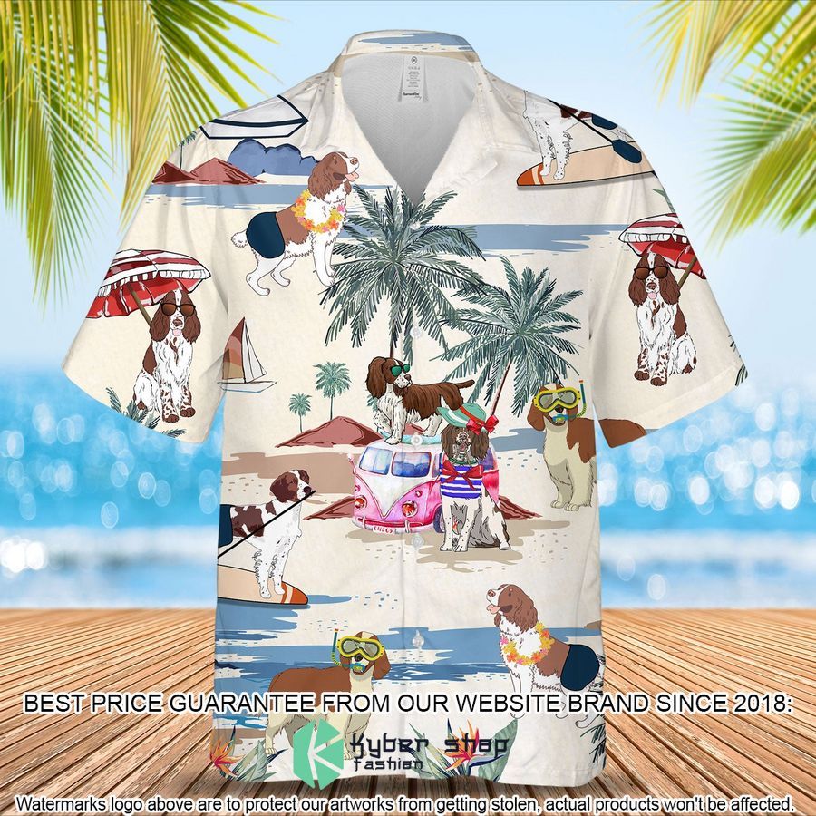 Welsh Springer Spaniel Summer Beach Hawaiian Shirt