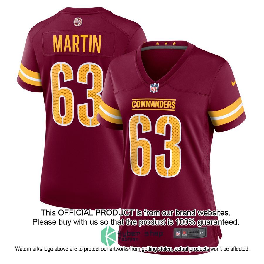 Wes Martin Washington Commanders Women's Burgundy Football Jersey