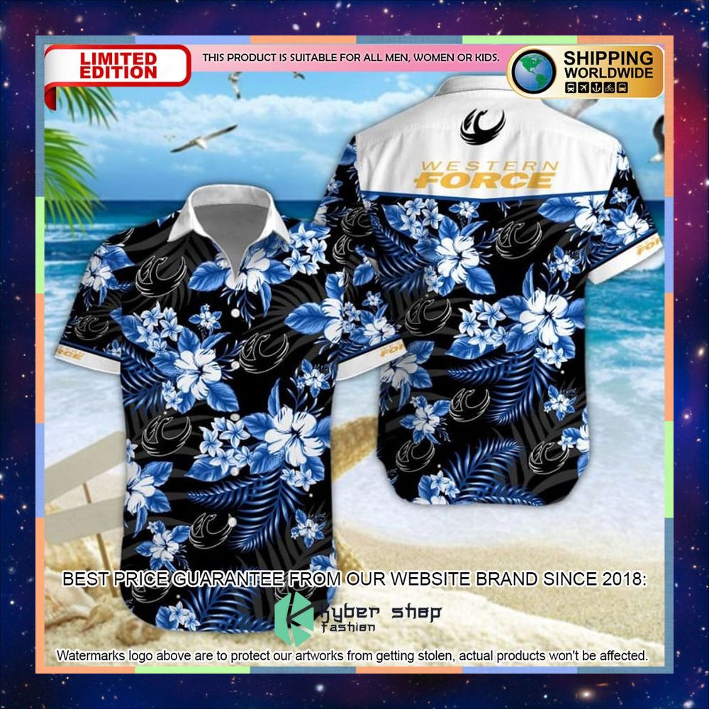 Western Force Hawaiian Shirt, Shorts 4 Western Force Hawaiian Shirt, Shorts word2