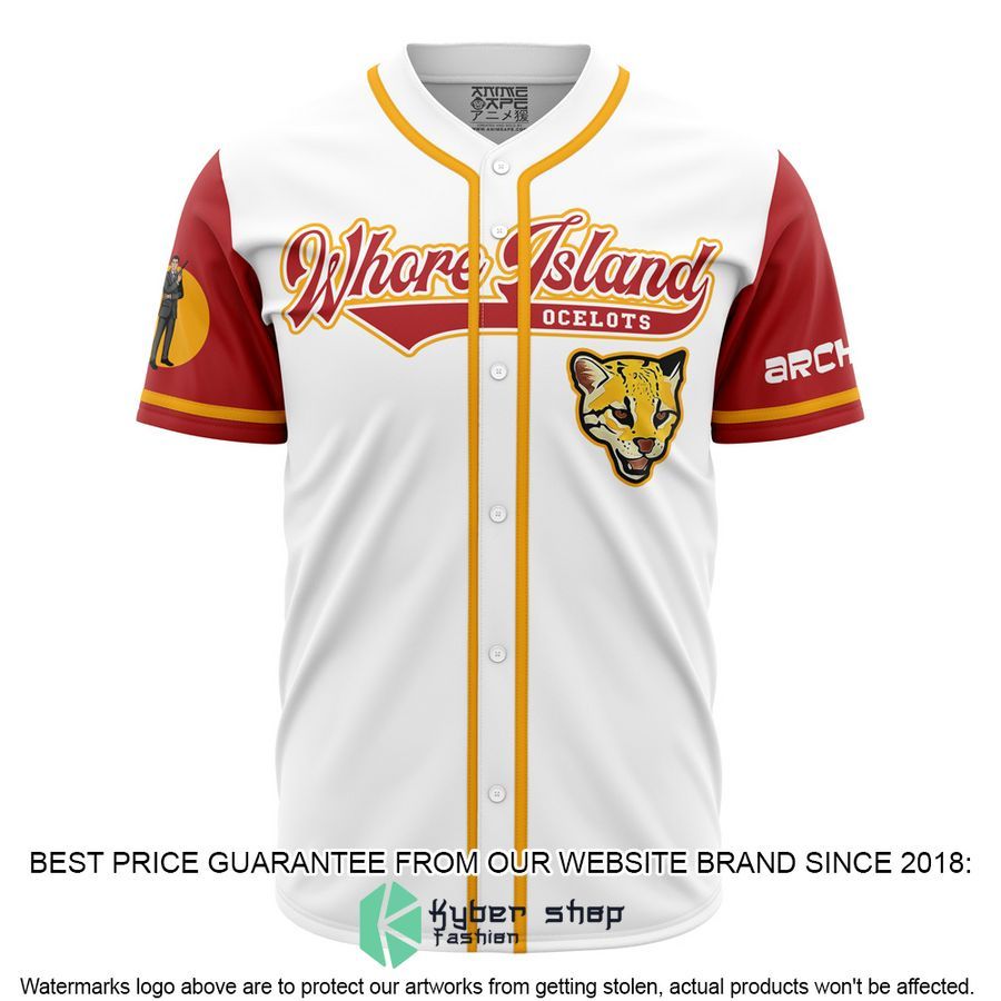 Whore Island Ocelots Archer Baseball Jersey