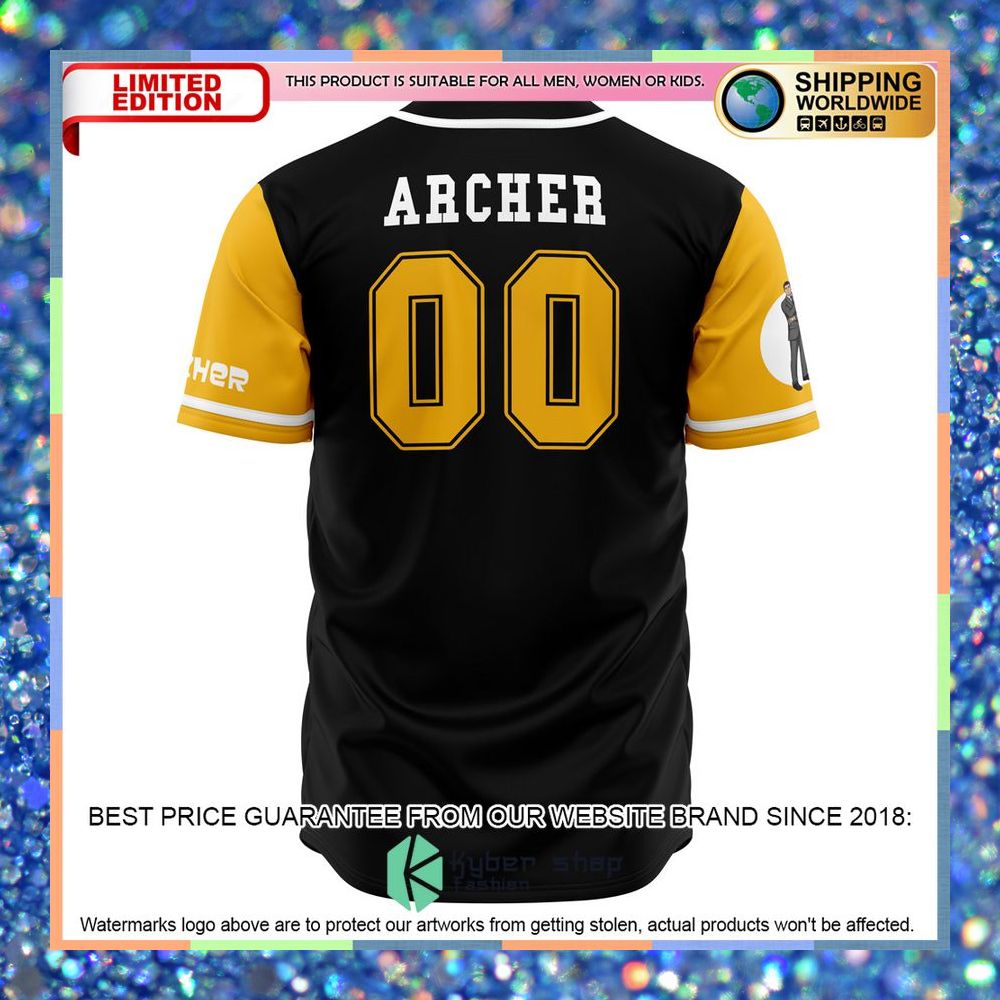 Whore Island Ocelots Archer black Baseball Jersey 6 Whore Island Ocelots Archer black Baseball Jersey word2
