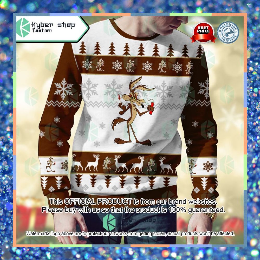Wile E. Coyote Looney Tunes Christmas Sweater 7 Wile E. Coyote Looney Tunes Christmas Sweater word3