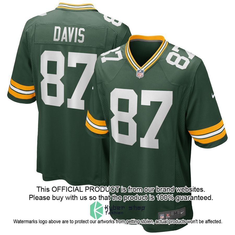 Willie Davis Green Bay Packers Football Retired Green Football Jersey