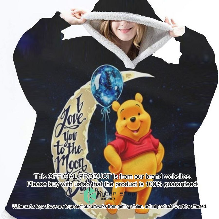 Winnie-the-Pooh I love you to the moon and back Blanket Hoodie