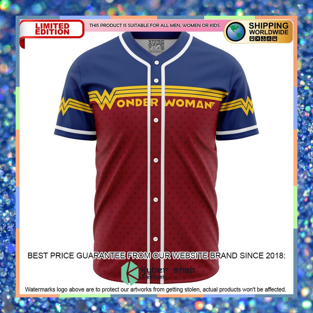 Wonder Woman DC Comics Baseball Jersey 5 Wonder Woman DC Comics Baseball Jersey word3