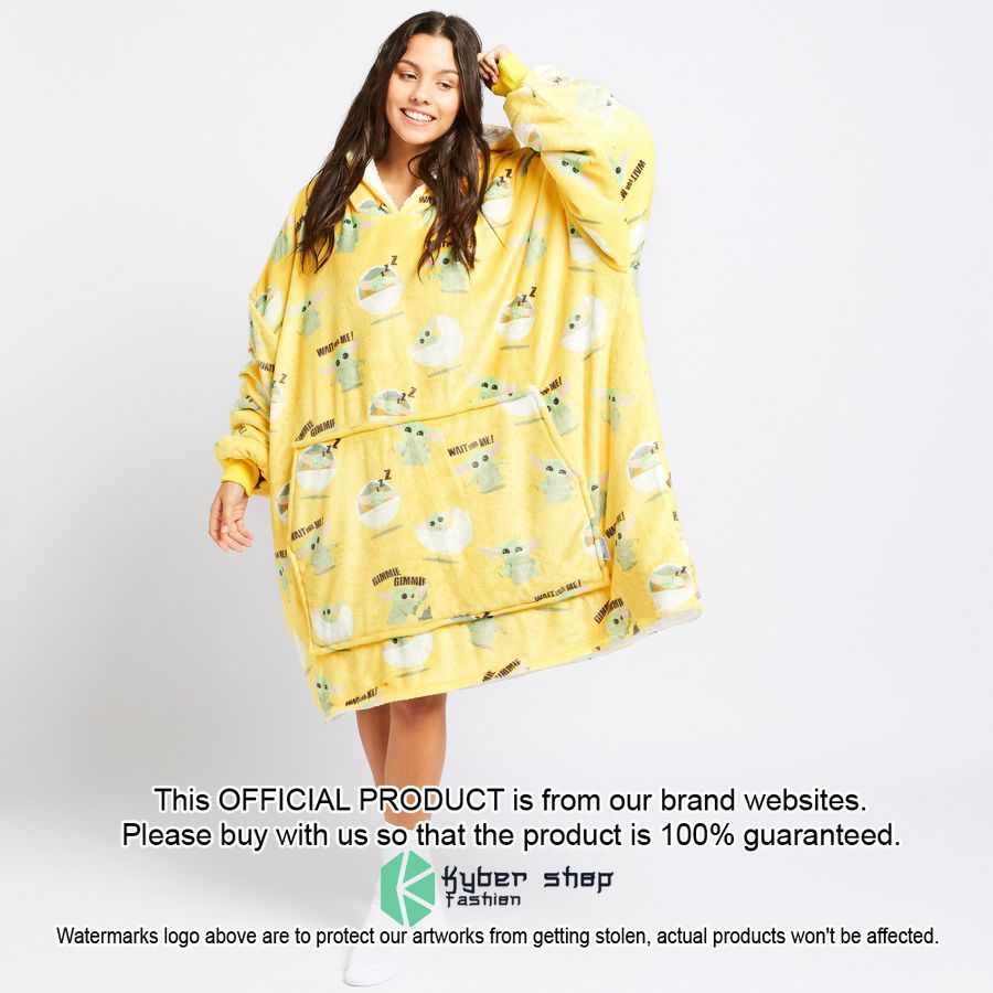 Yellow The Mandalorian Grogu Oodie Blanket Hoodie