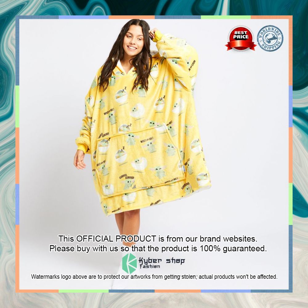 Yellow The Mandalorian Grogu Oodie Blanket Hoodie 8 Yellow The Mandalorian Grogu Oodie Blanket Hoodie word1