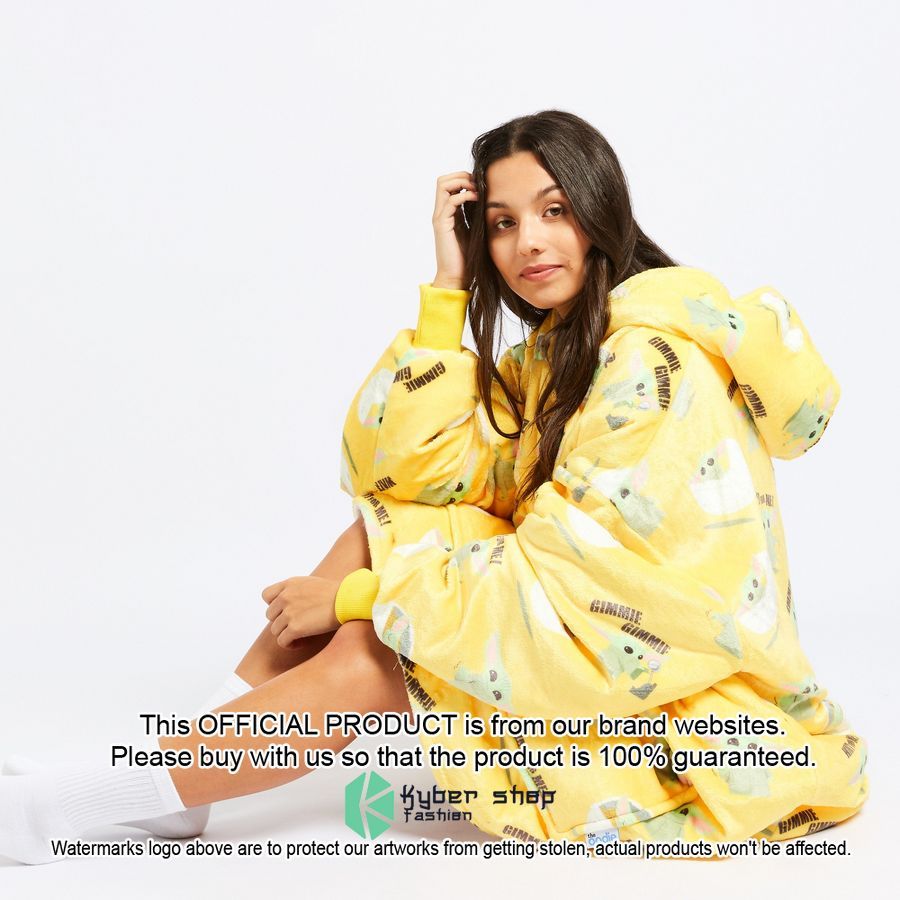Yellow The Mandalorian Grogu Oodie Blanket Hoodie 4 Yellow The Mandalorian Grogu Oodie Blanket Hoodie word1