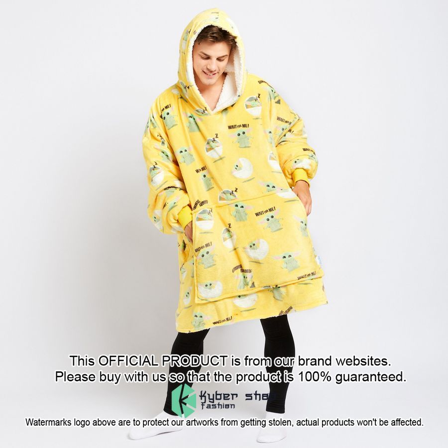 Yellow The Mandalorian Grogu Oodie Blanket Hoodie 5 Yellow The Mandalorian Grogu Oodie Blanket Hoodie word1