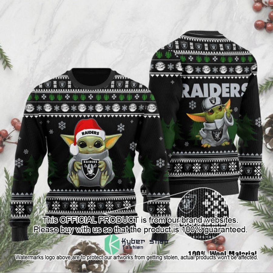 Yoda baby love Oakland Raiders Holiday Xmas Party Christmas Sweater