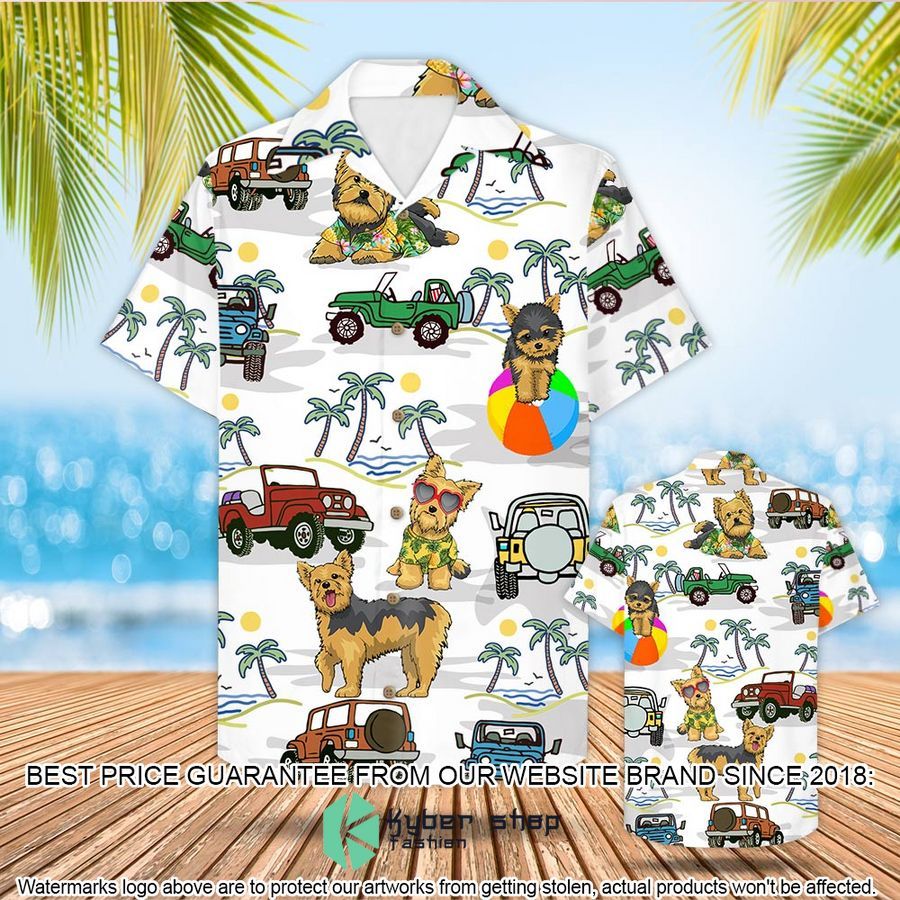 Yorkshire Terrier Jeep Beach Hawaiian Shirt