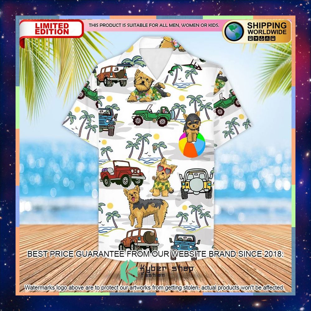 Yorkshire Terrier Jeep Beach Hawaiian Shirt 5 Yorkshire Terrier Jeep Beach Hawaiian Shirt word1
