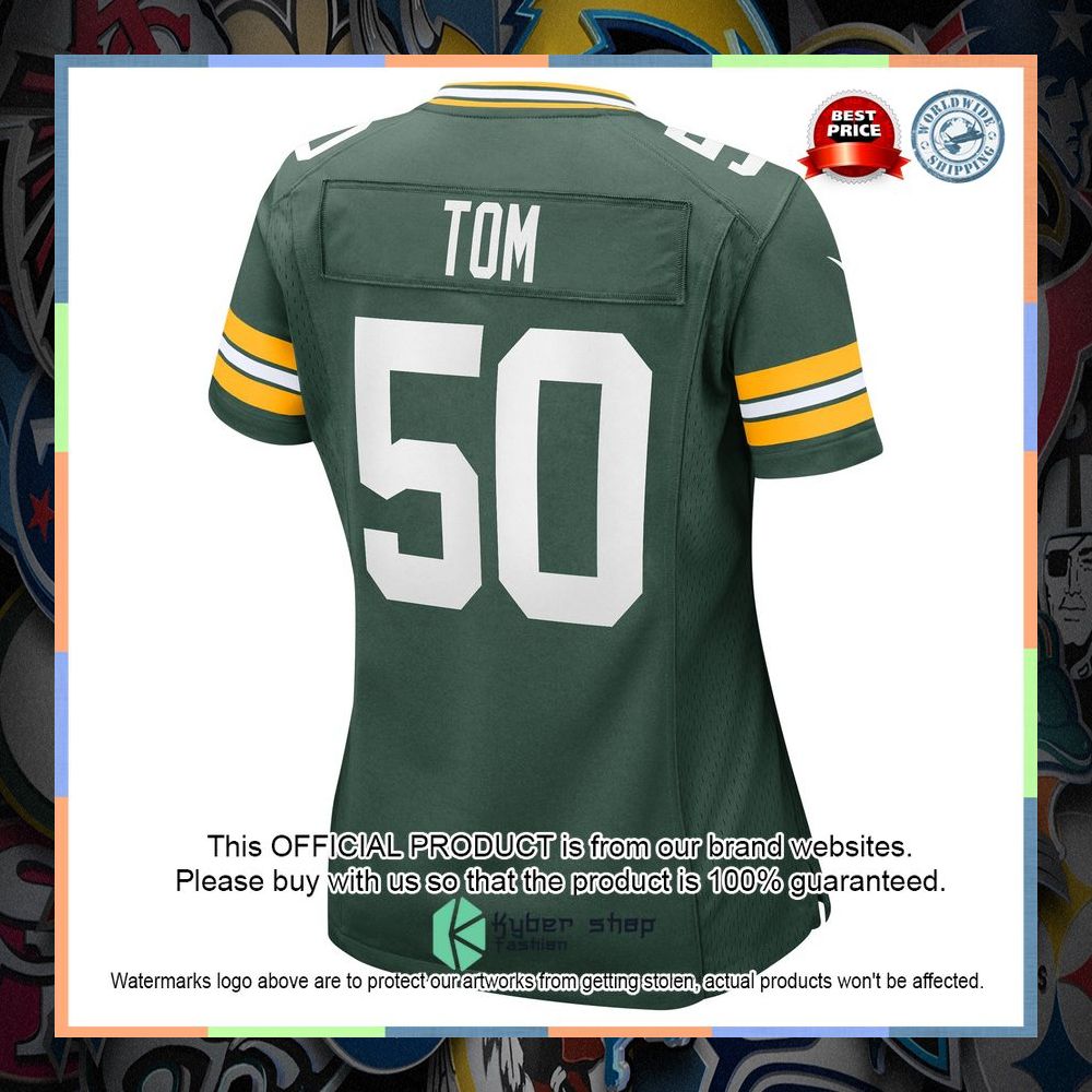 Zach Tom Green Bay Packers Women's Green Football Jersey 7 Zach Tom Green Bay Packers Women's Green Football Jersey word2