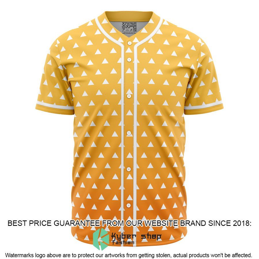 Zenitsu Agatsuma Demon Slayer Baseball Jersey word3