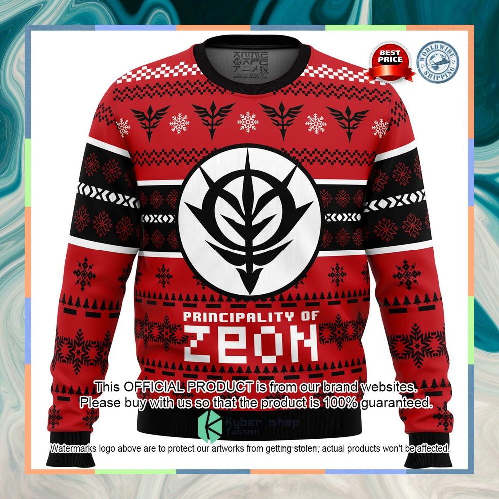 Zeon The Gundam Ugly Christmas Sweater 6 Zeon The Gundam Ugly Christmas Sweater word1