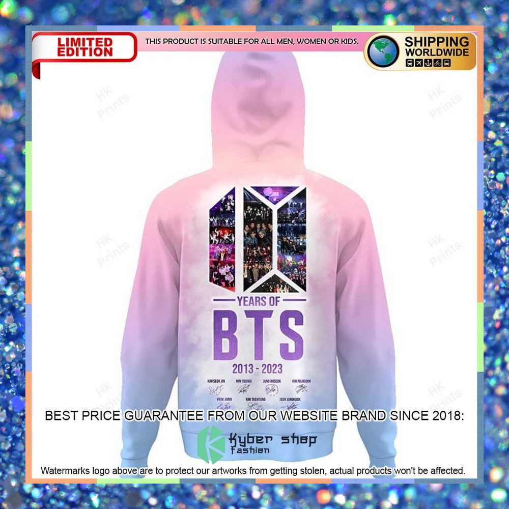 10 years of BTS Signatures 3D Hoodie 9 10 years of BTS Signatures 3D Hoodie word2