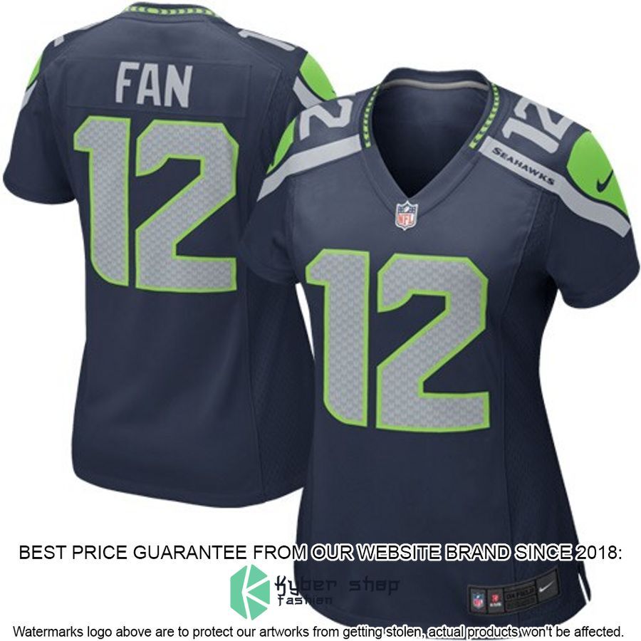 12s Seattle Seahawks Women's College Navy Football Jersey