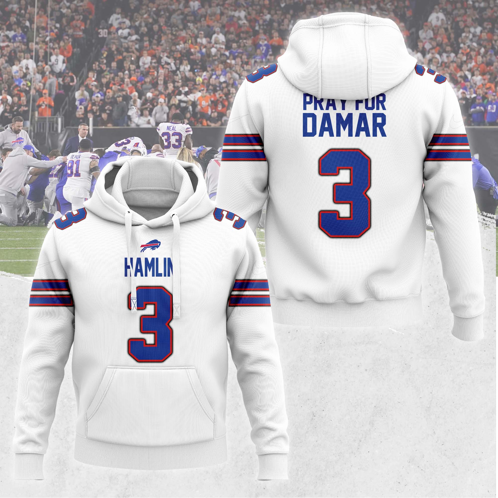 Pray For Damar Hamlin Buffalo Bills 3D Hoodie