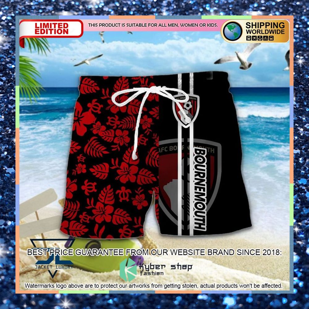 A.F.C. Bournemouth Flowers Hawaiian Shirt, Shorts 4 A.F.C. Bournemouth Flowers Hawaiian Shirt, Shorts word3
