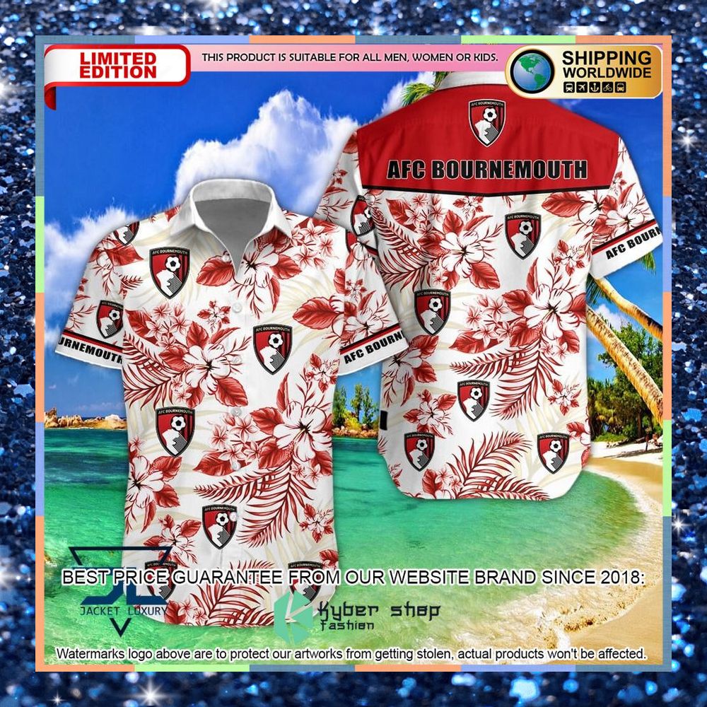 A.F.C. Bournemouth Logo Hawaiian Shirt, Shorts 3 A.F.C. Bournemouth Logo Hawaiian Shirt, Shorts word1