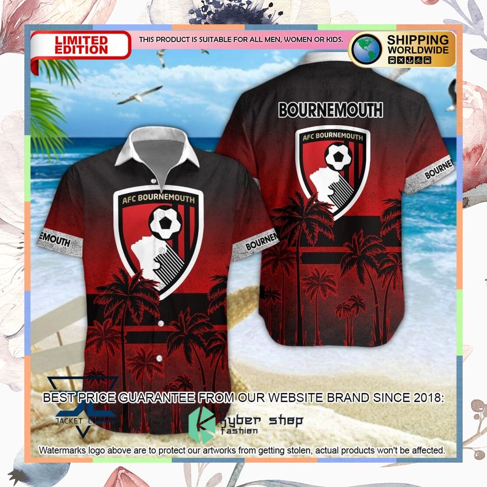 A.F.C. Bournemouth palm tree black Hawaiian Shirt, Shorts 5 A.F.C. Bournemouth palm tree black Hawaiian Shirt, Shorts word3