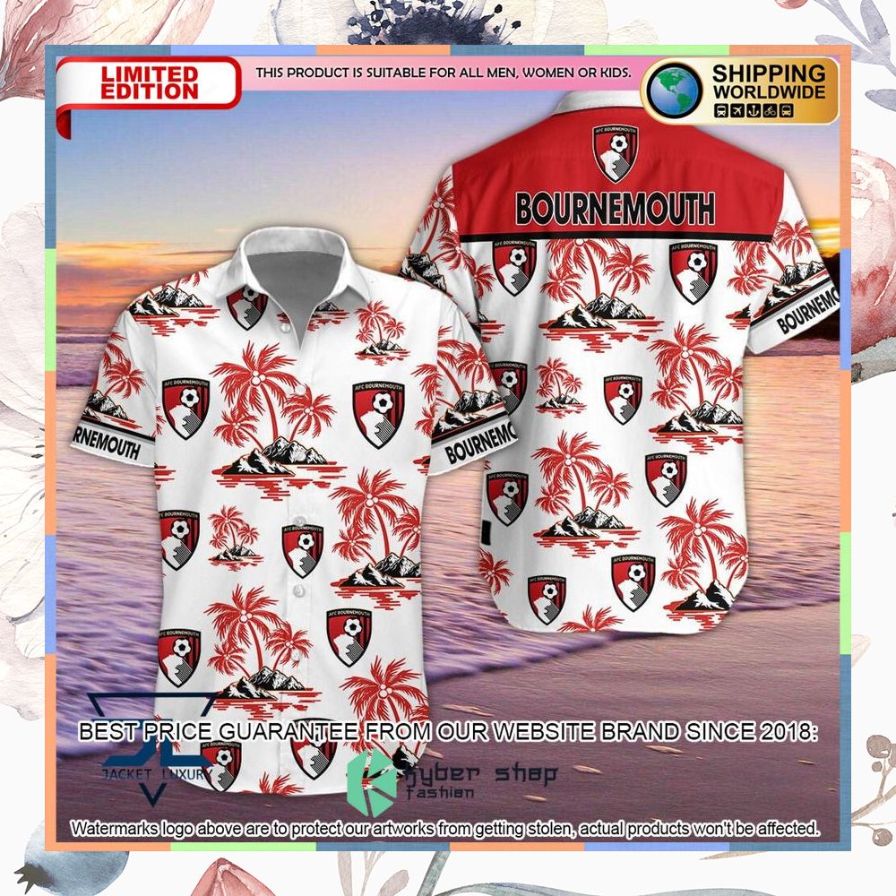 A.F.C. Bournemouth white Hawaiian Shirt, Shorts 5 A.F.C. Bournemouth white Hawaiian Shirt, Shorts word2