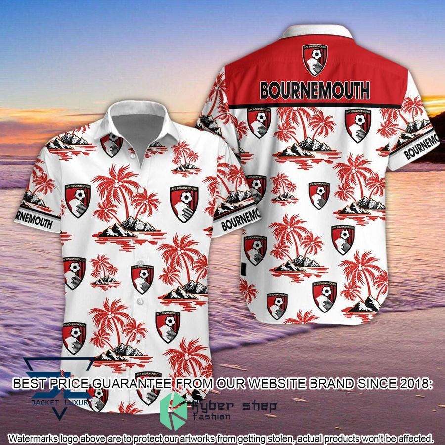 A.F.C. Bournemouth white Hawaiian Shirt, Shorts