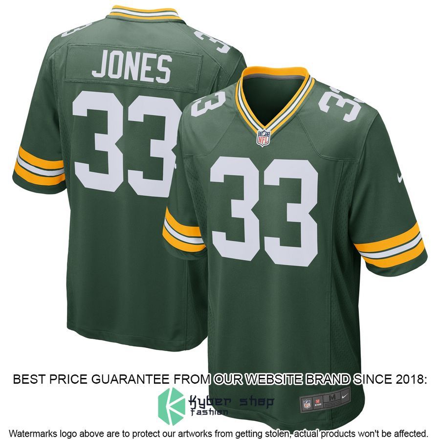 Aaron Jones Green Bay Packers Green Football Jersey