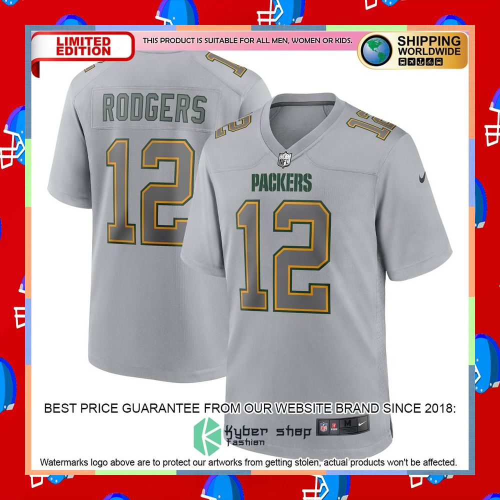 Aaron Rodgers Green Bay Packers Atmosphere Fashion Gray Football Jersey 5 Aaron Rodgers Green Bay Packers Atmosphere Fashion Gray Football Jersey word3