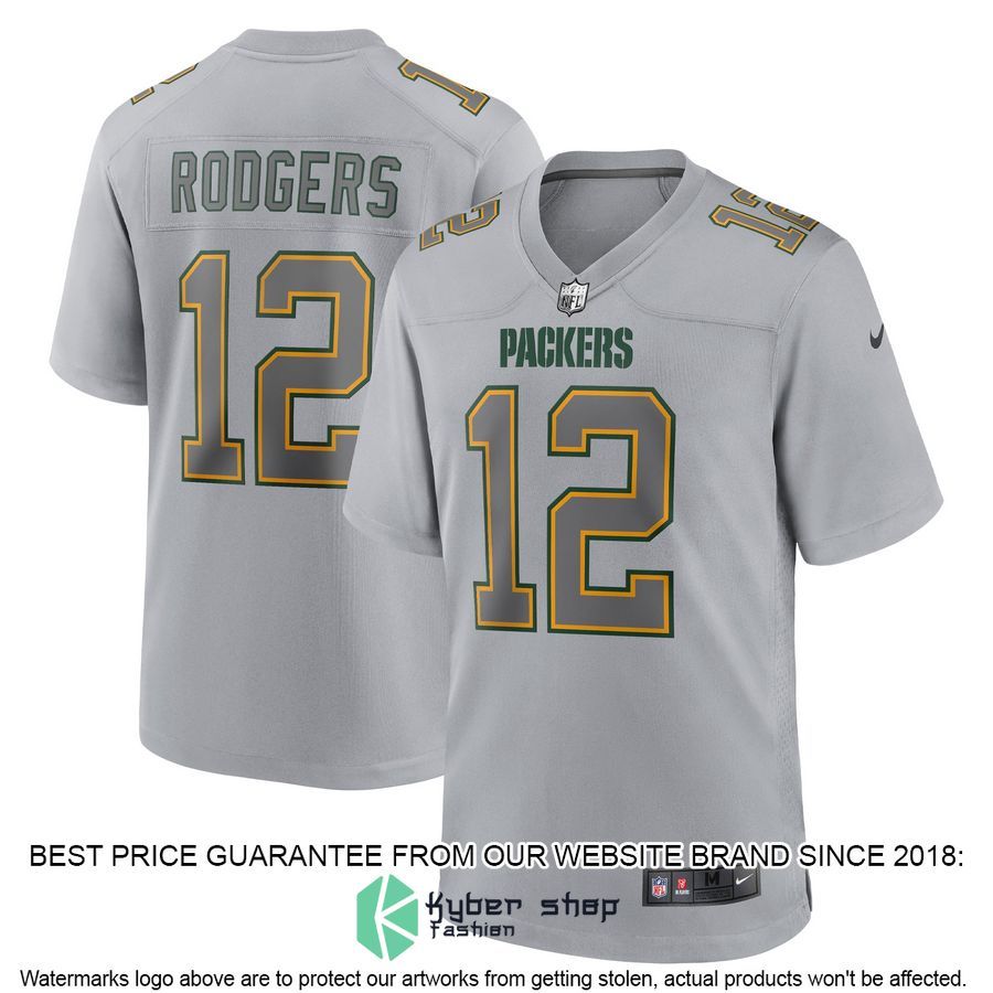 Aaron Rodgers Green Bay Packers Atmosphere Fashion Gray Football Jersey