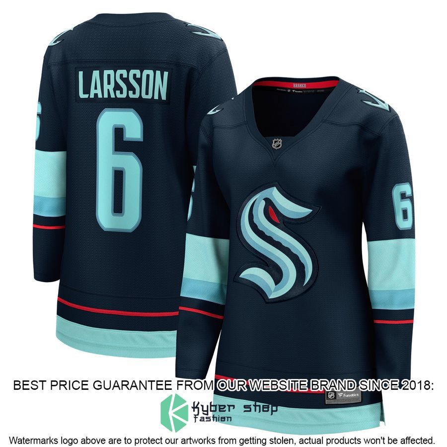Adam Larsson Seattle Kraken Women's Deep Sea Blue Hockey Jersey