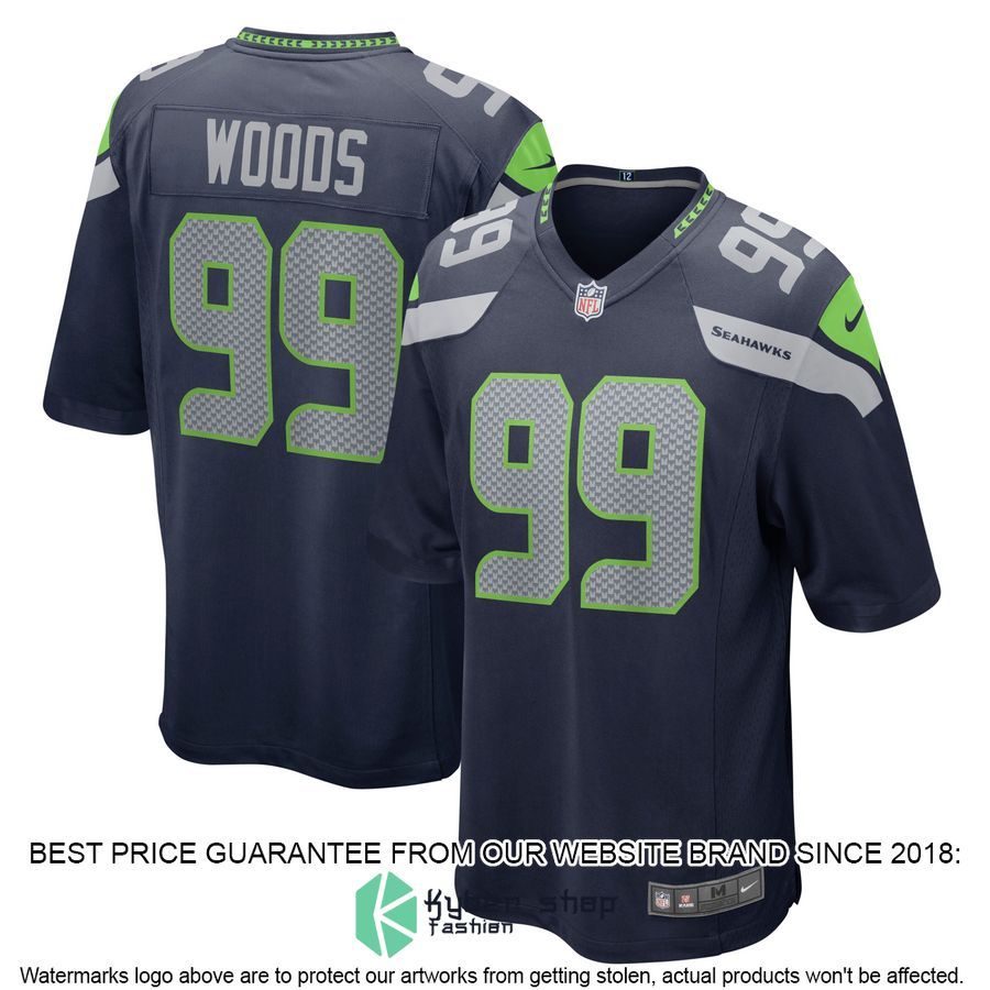 Al Woods Seattle Seahawks College Navy Football Jersey