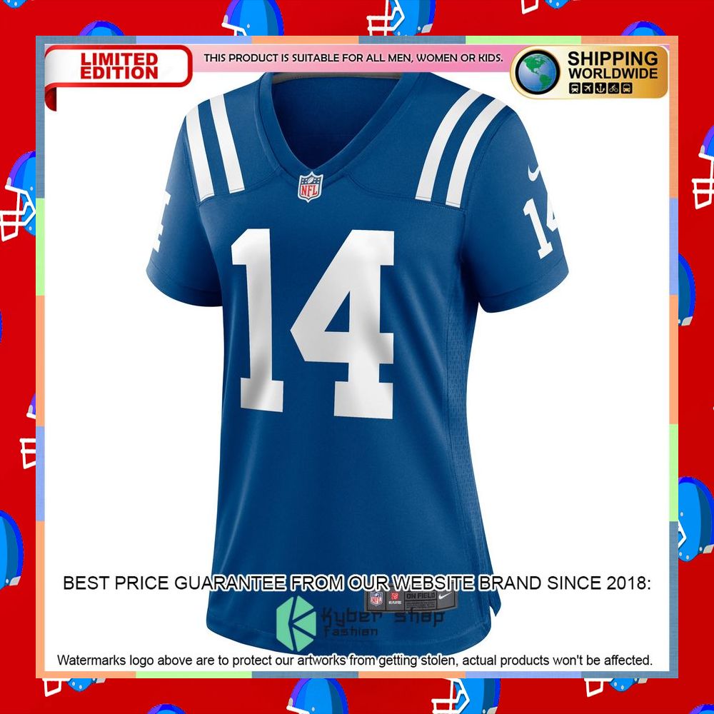 Alec Pierce Indianapolis Colts Women's Royal Football Jersey 6 Alec Pierce Indianapolis Colts Women's Royal Football Jersey word2