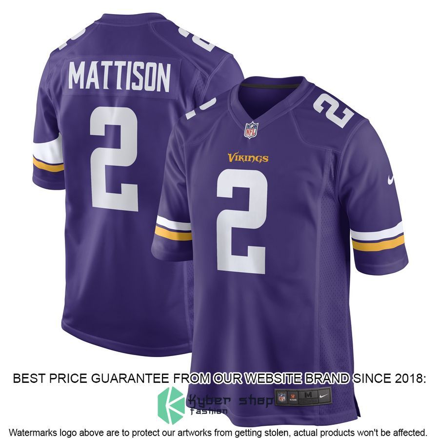 Alexander Mattison Minnesota Vikings Purple Football Jersey