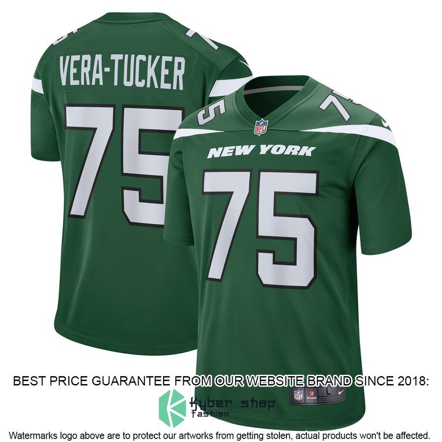 Alijah Vera-Tucker New York Jets Gotham Green Football Jersey