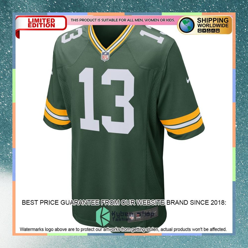 Allen Lazard Green Bay Packers Green Football Jersey 6 Allen Lazard Green Bay Packers Green Football Jersey word1
