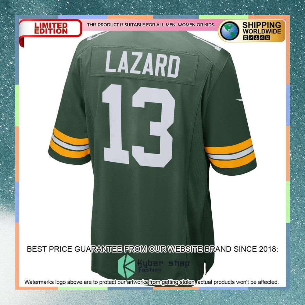 Allen Lazard Green Bay Packers Green Football Jersey 7 Allen Lazard Green Bay Packers Green Football Jersey word1