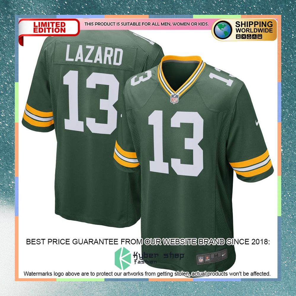 Allen Lazard Green Bay Packers Green Football Jersey 8 Allen Lazard Green Bay Packers Green Football Jersey word1