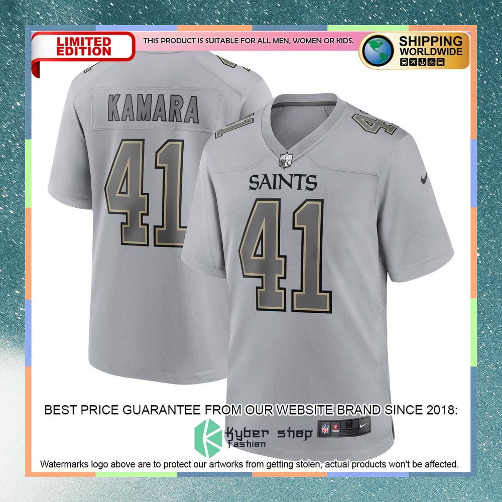 Alvin Kamara New Orleans Saints Atmosphere Fashion Gray Football Jersey 5 Alvin Kamara New Orleans Saints Atmosphere Fashion Gray Football Jersey word2