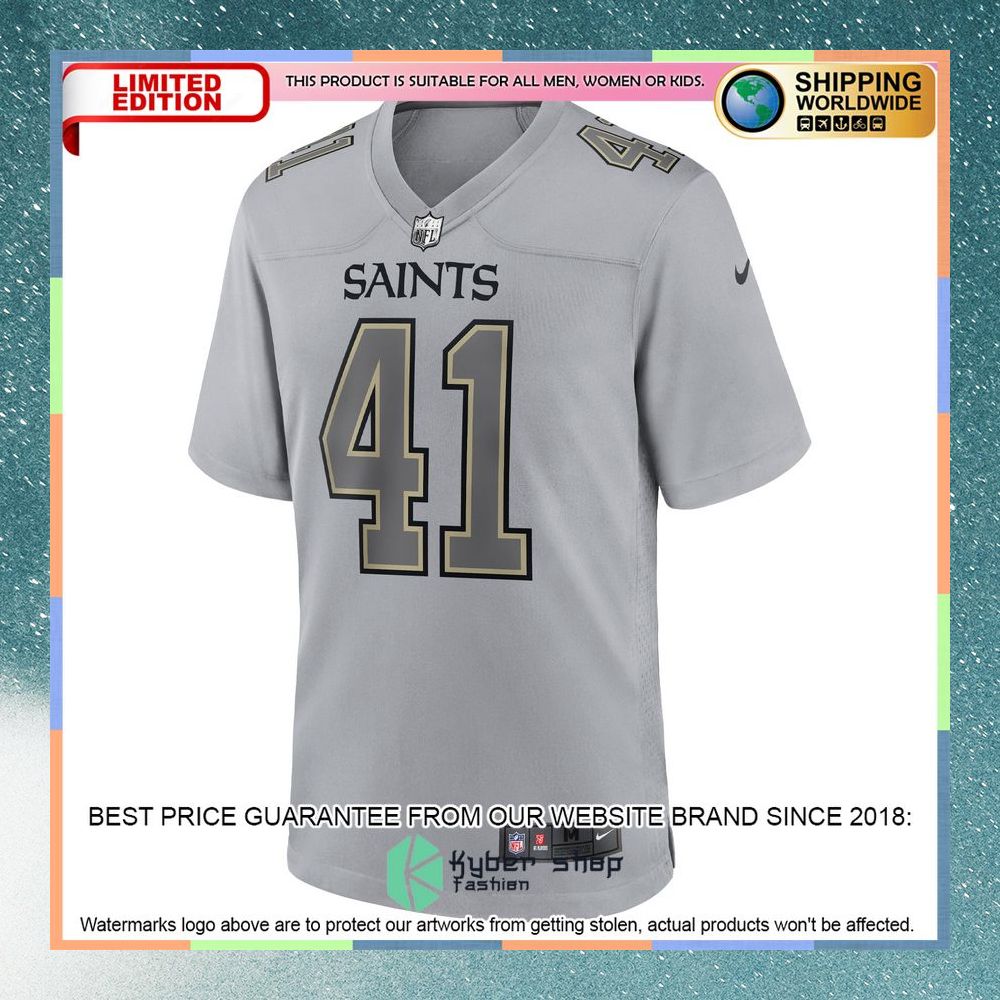 Alvin Kamara New Orleans Saints Atmosphere Fashion Gray Football Jersey 6 Alvin Kamara New Orleans Saints Atmosphere Fashion Gray Football Jersey word2