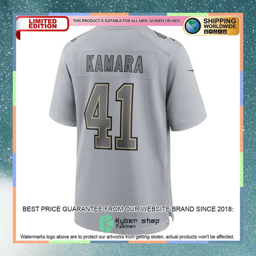 Alvin Kamara New Orleans Saints Atmosphere Fashion Gray Football Jersey 7 Alvin Kamara New Orleans Saints Atmosphere Fashion Gray Football Jersey word2