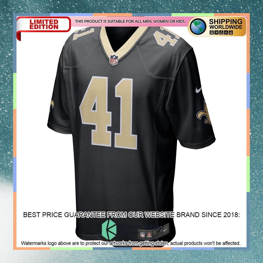 Alvin Kamara New Orleans Saints Black Football Jersey 6 Alvin Kamara New Orleans Saints Black Football Jersey word1