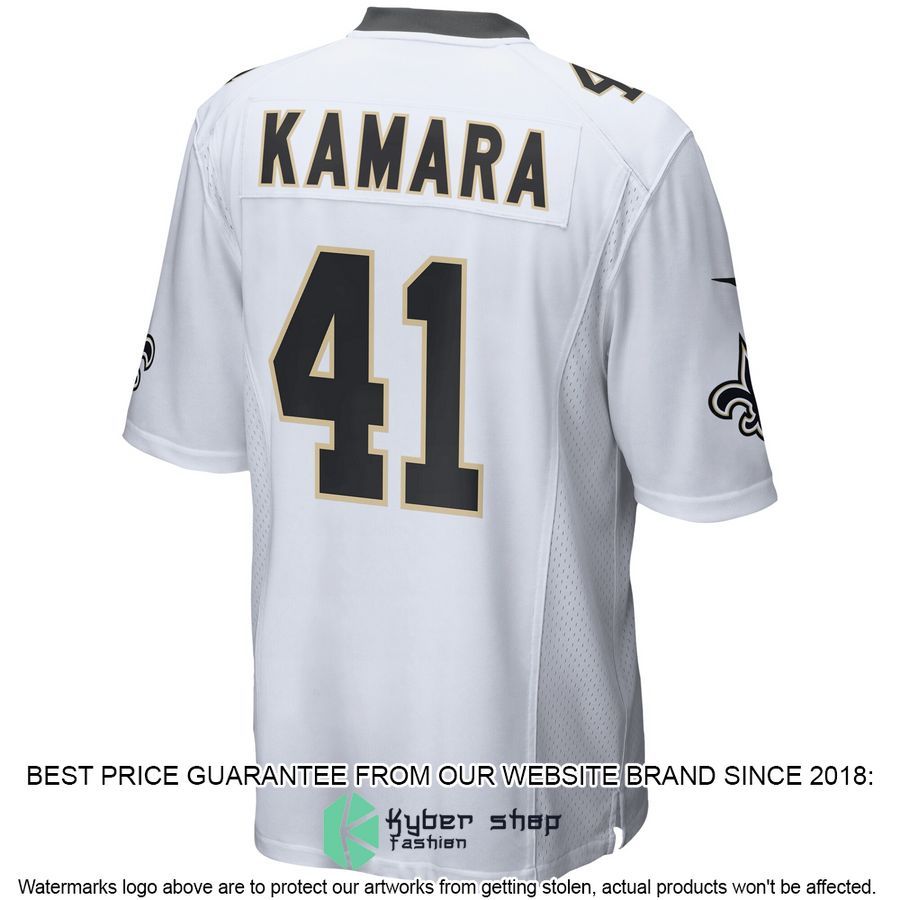 Alvin Kamara New Orleans Saints White Football Jersey 3 Alvin Kamara New Orleans Saints White Football Jersey word3