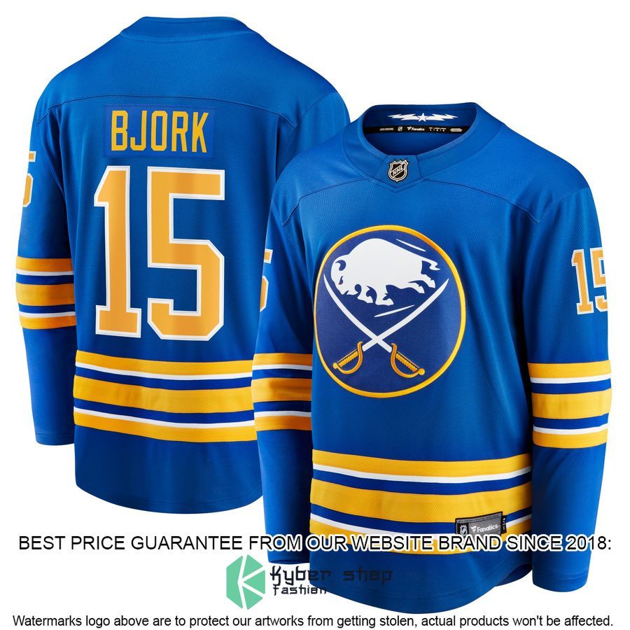 Anders Bjork Buffalo Sabres Team Royal Hockey Jersey 4 Anders Bjork Buffalo Sabres Team Royal Hockey Jersey word3