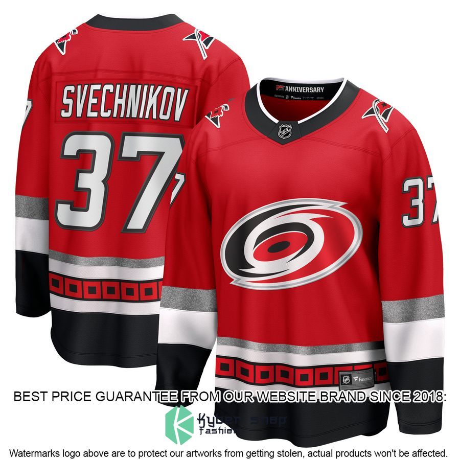 Andrei Svechnikov Carolina Hurricanes 25th Anniversary Premier Red Hockey Jersey