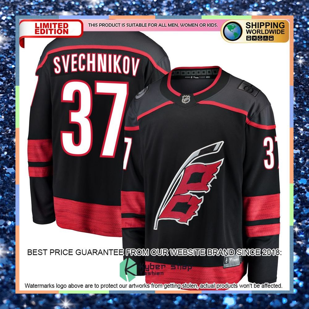 Andrei Svechnikov Carolina Hurricanes Alternate Premier Black Hockey Jersey 9 Andrei Svechnikov Carolina Hurricanes Alternate Premier Black Hockey Jersey word2