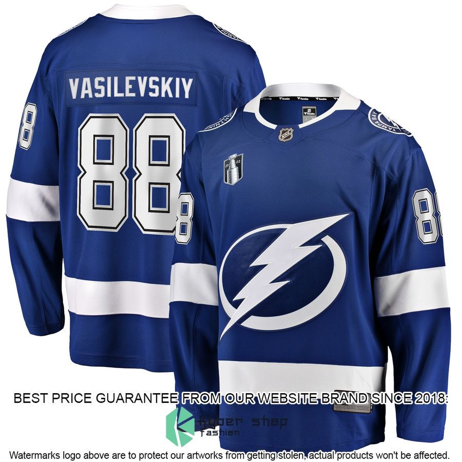 Andrei Vasilevskiy Tampa Bay Lightning Home 2022 Stanley Cup Final Blue Hockey Jersey